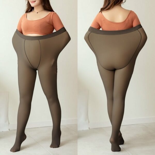Flawless Legs Fake Translucent Warm Plush Lined Elastic Tights - Image 15